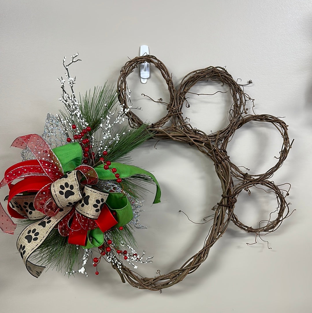 Christmas Paw wreath