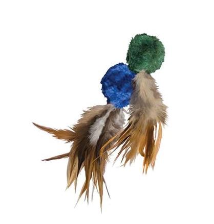 KONG Naturals Crinkle Ball Toy with Feathers (2 pack)